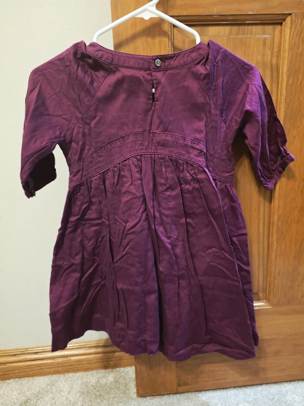 Tea Collection Girls Plum Cotton Gathered Dress